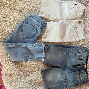 Bundle sale . Girls jeans . Two shorts and one long jean. Size 6